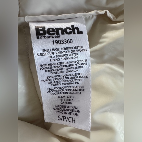 Bench Urbanwear Repreve Woman’s Long Puffer Coat – Ivory/Cream – XS – NWT - Picture 11 of 13